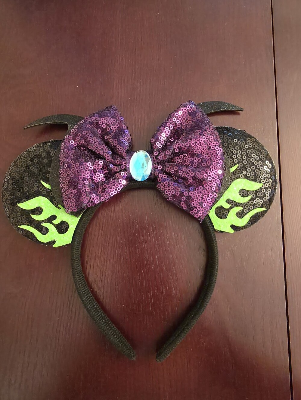 Disney Black & Purple Sequin Mouse Ear Headband - Maleficent